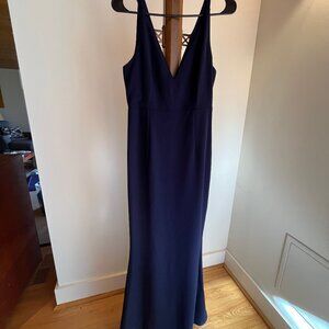 NWT Lulu's Navy Blue Chic Mermaid Maxi Dress
